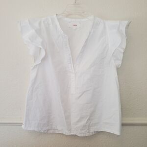 Xirena Ari Top In White Flutter Sleeve Blouse V Neck Sz S